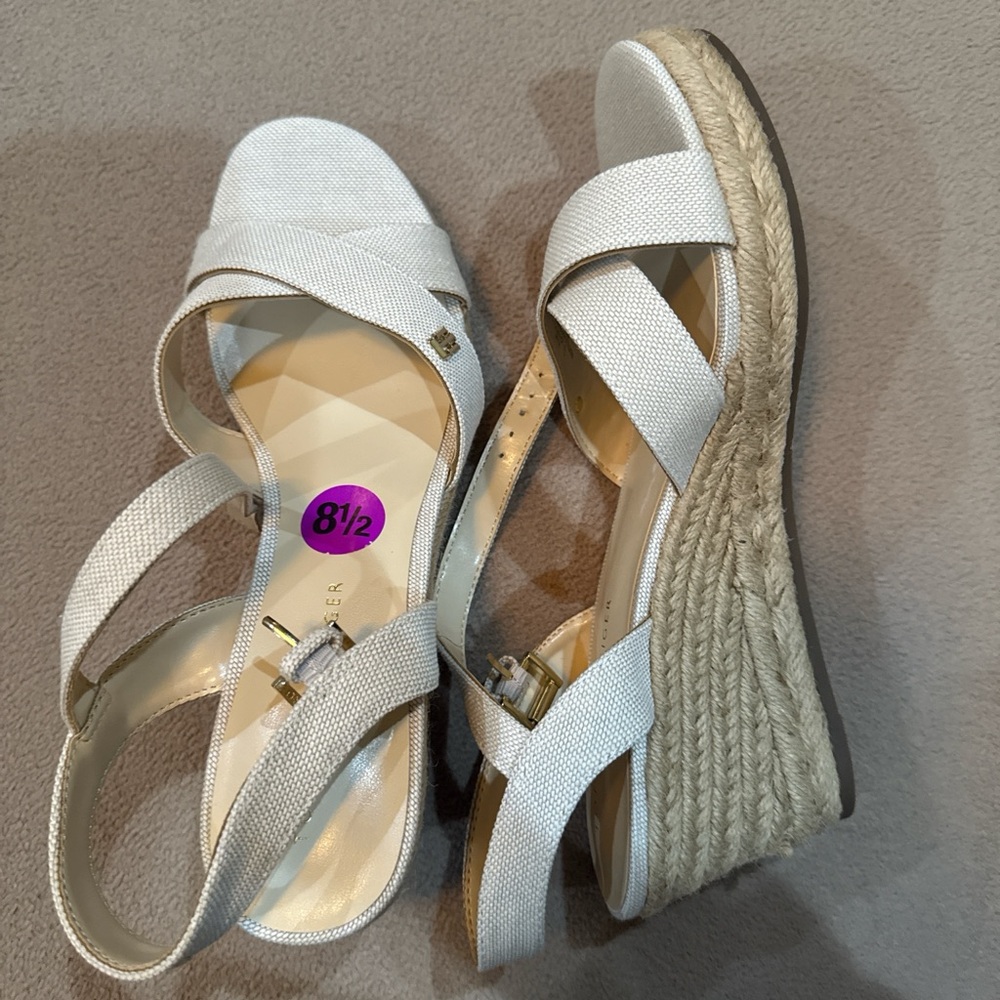 Tommy Hilfiger Cream Wedge Sandals